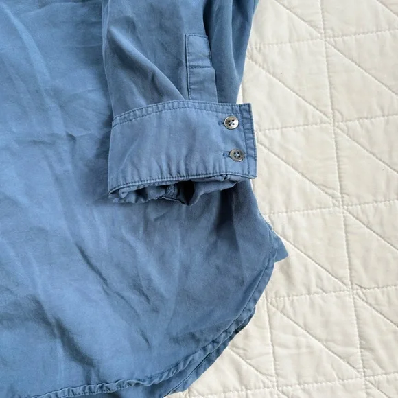 Calvin Klein Jeans Women's 2X Blue Button Down Lightweight Soft Utility Shirt - Picture 8 of 11